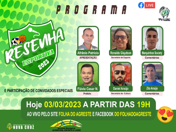 Hoje é dia de resenha esportiva e a pauta principal é o Campeonato Municipal de Futsal 2023, com destaque para a Taça Ne