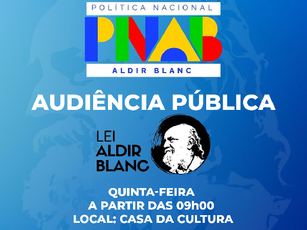 Venha fazer parte da Audiência Pública da Lei Aldir Blanc!